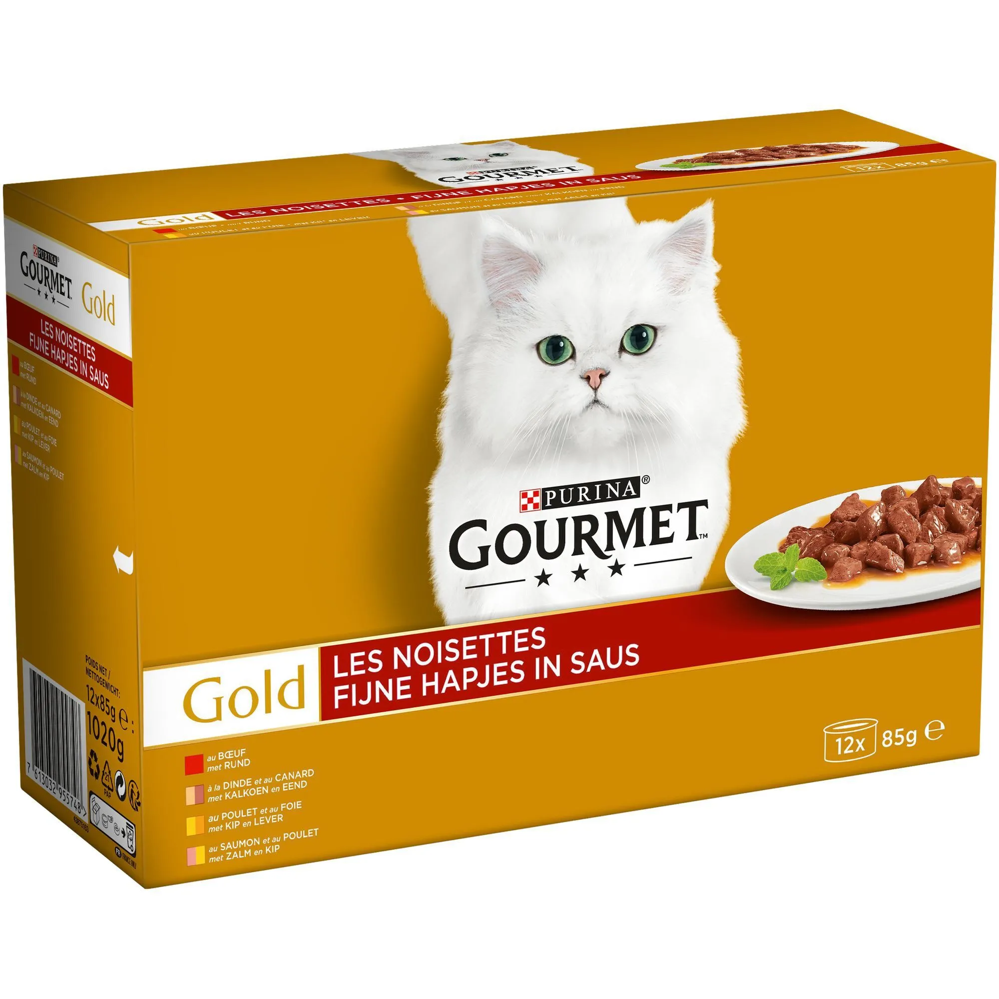 Gourmet - Boîte Gold Les Noisettes pour Chat - 12x85g