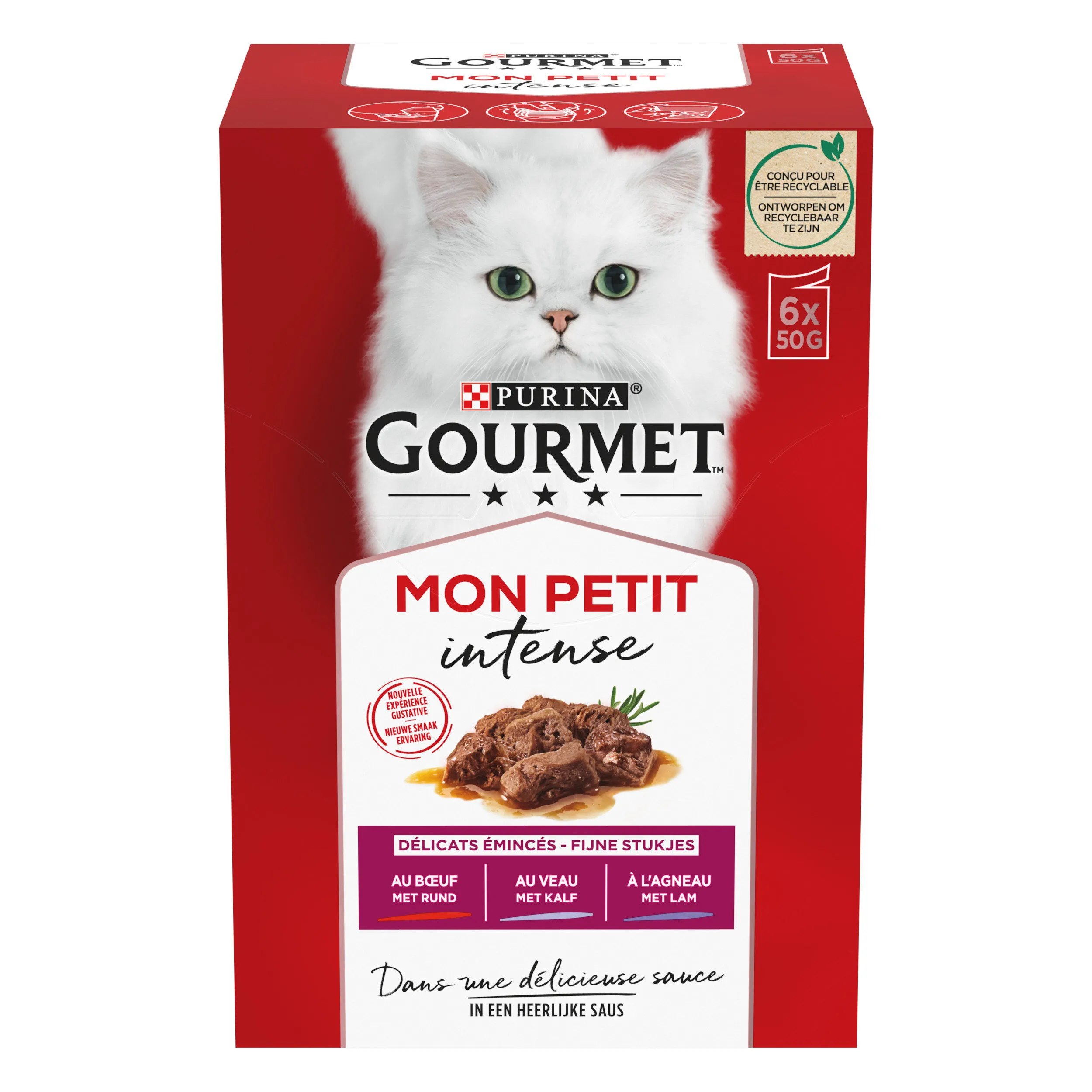 GOURMET - Sachets fraîcheurs MON PETIT à la Viande pour Chats - 6x50g