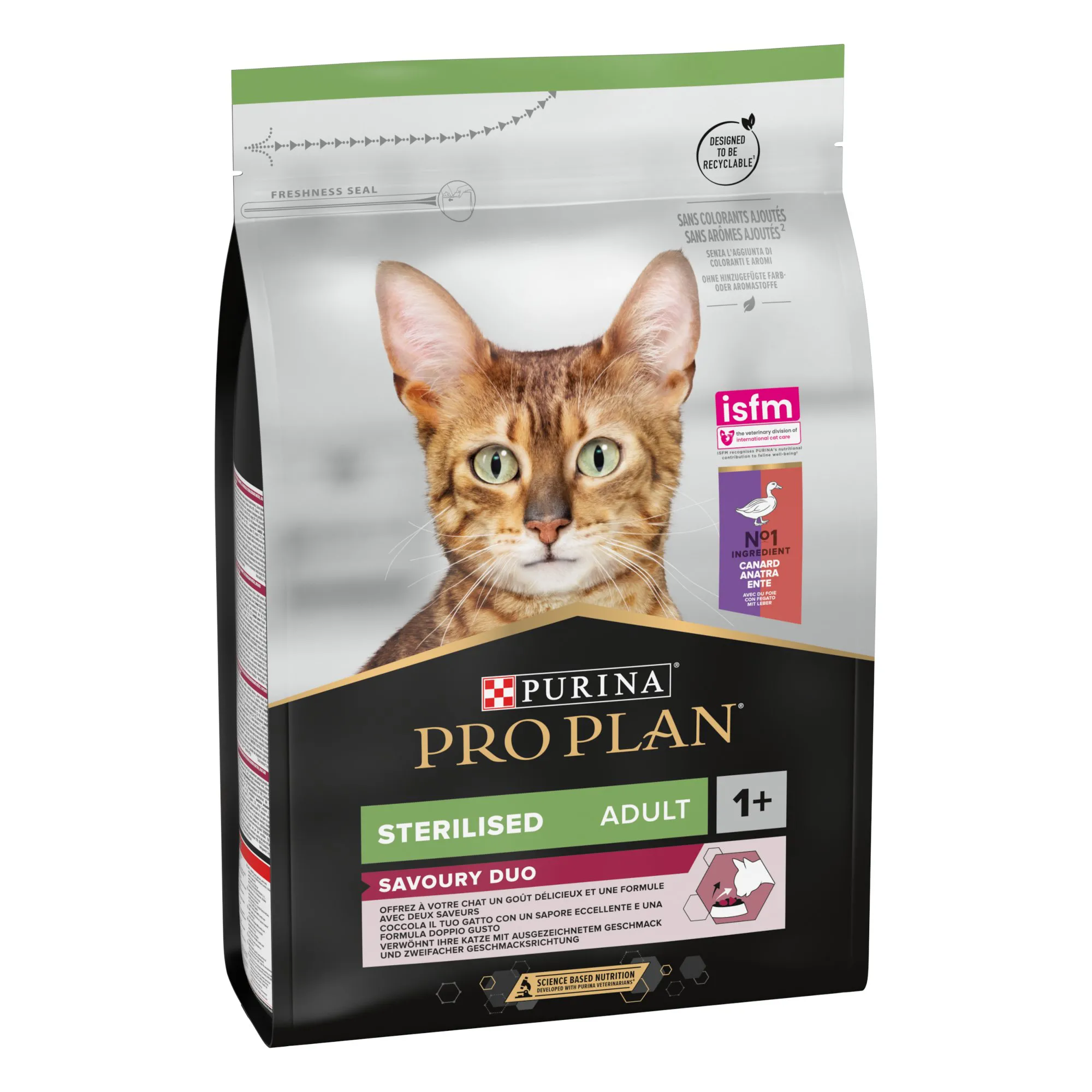 Pro Plan - Croquettes SAVOURY DUO Sterilised au Canard et au Foie pour Chat Adulte Stérilisé - 3Kg