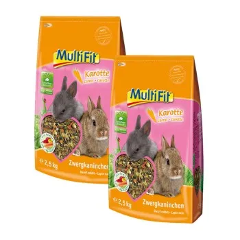 MultiFit à la carotte pour lapins nains 2x2,5 kg