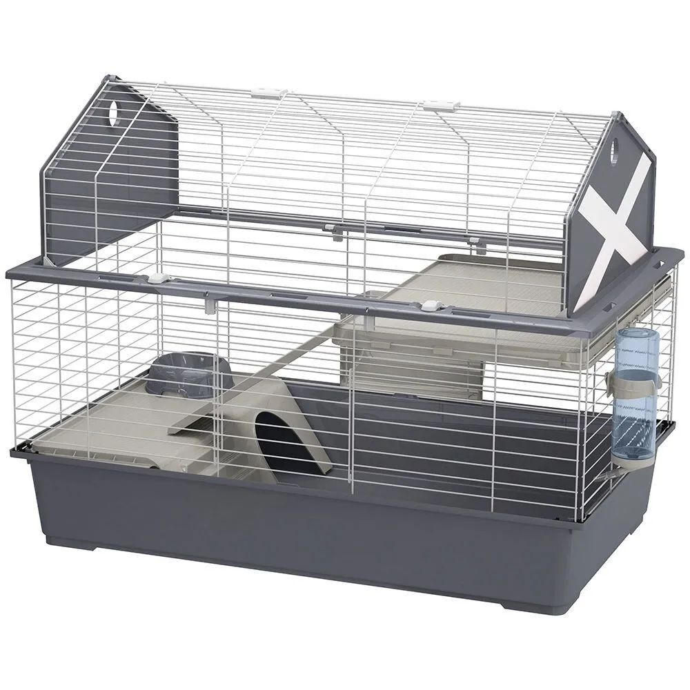 Ferplast - Cage Barn 100 en Plastique et Métal pour Lapins - 96x57x73cm