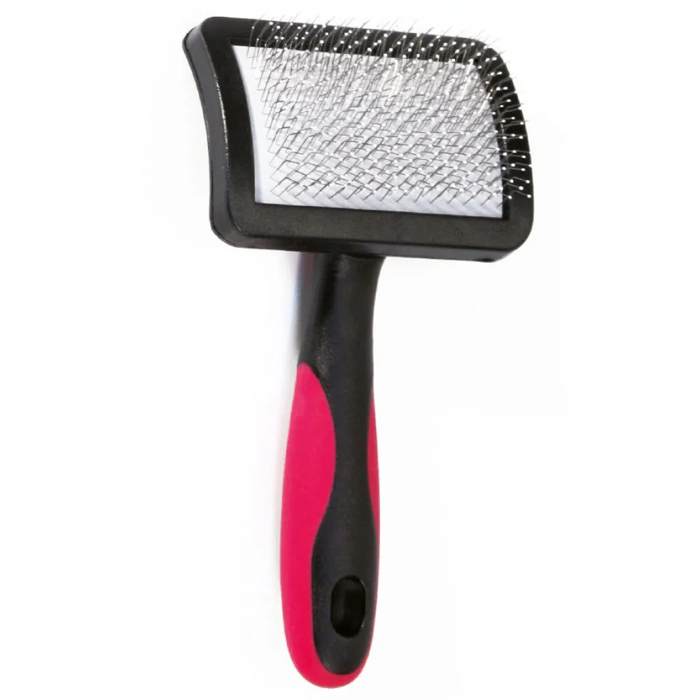 Croci - Brosse Double Carder Vanity Poils Long Plastique pour Chiens - S