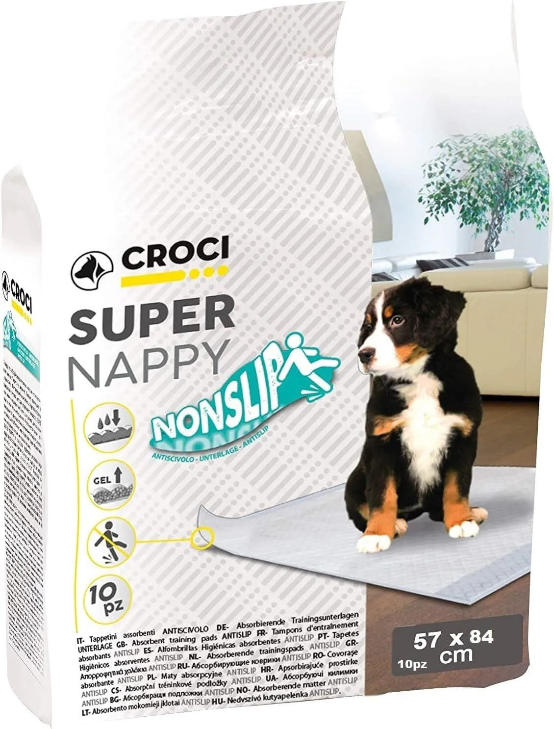 Croci - Tapis Absorbant Super Nappy Nonslip pour Chiens - 84x57cm/10pcs
