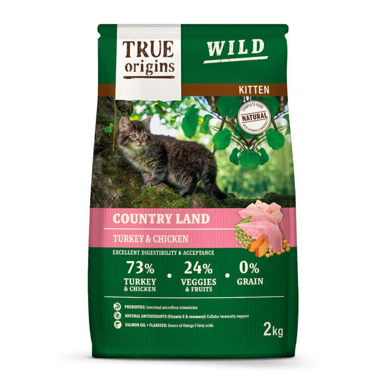 True Origins Wild - Croquettes Poulet &Dinde pour Chatons - 2Kg