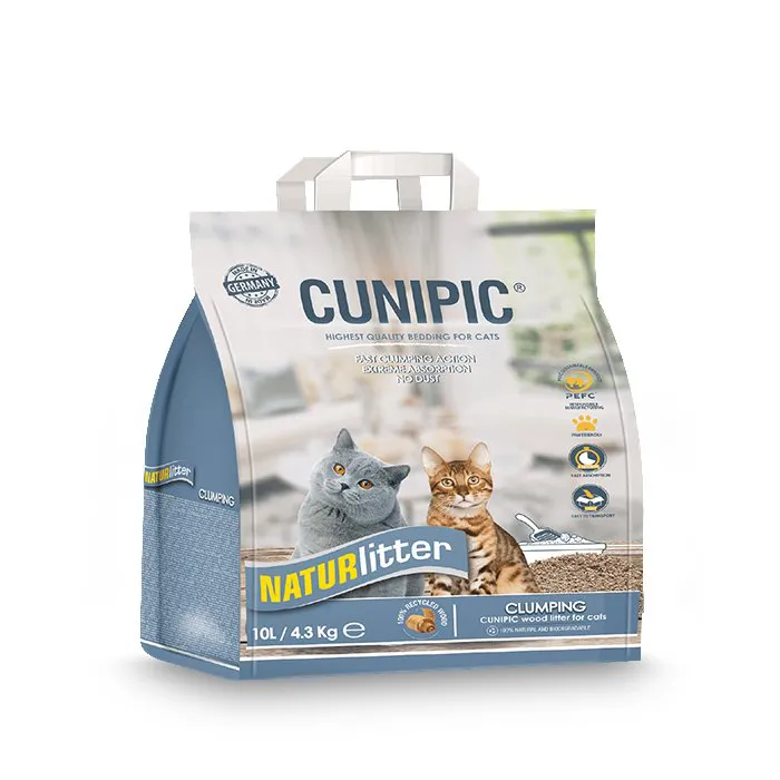 Cunipic - Litière Agglomérante en Bois Naturlitter pour Chats - 10L