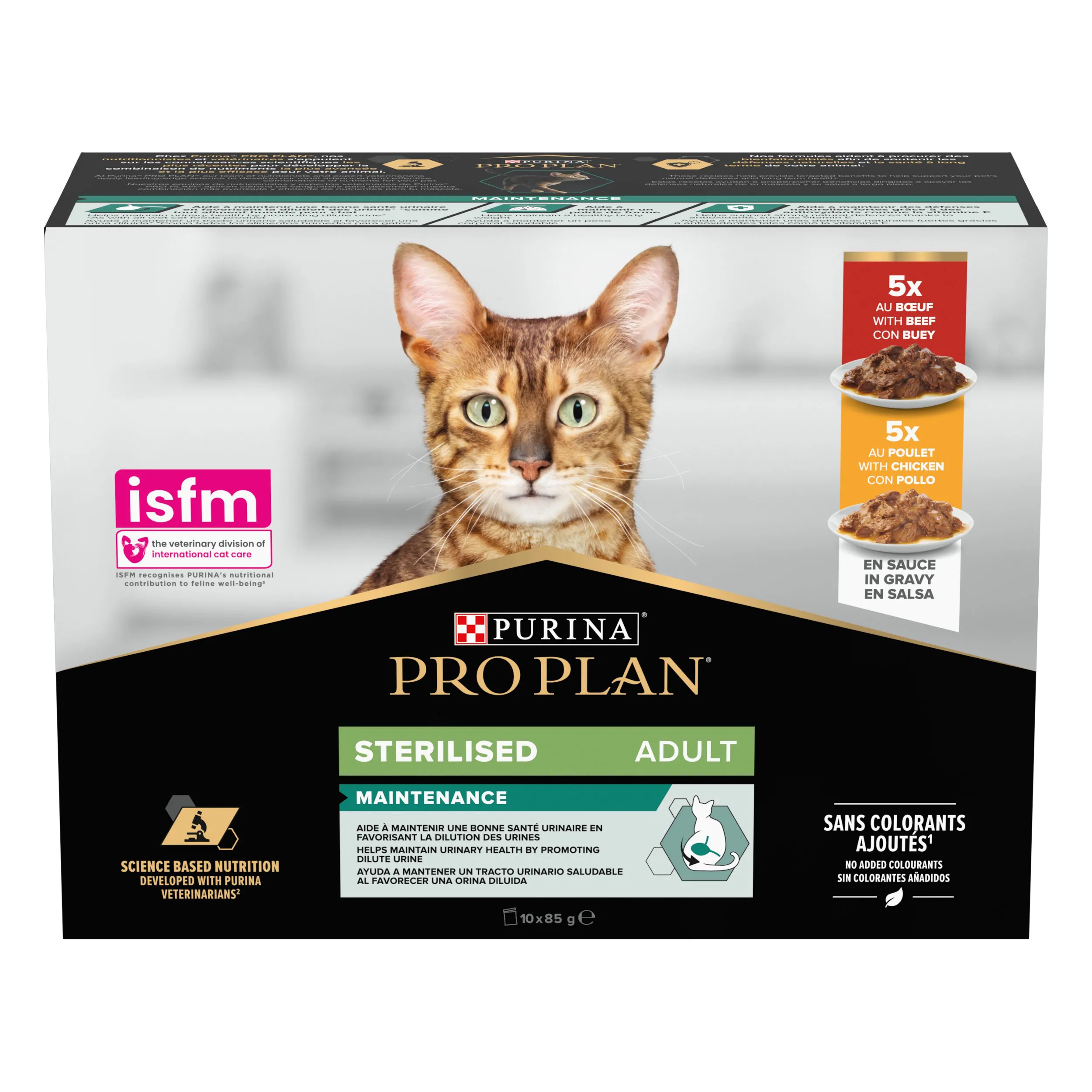 Pro Plan -  Pochons Adulte Stérilisé Boeuf Poulet pour chat adulte -  10x85g