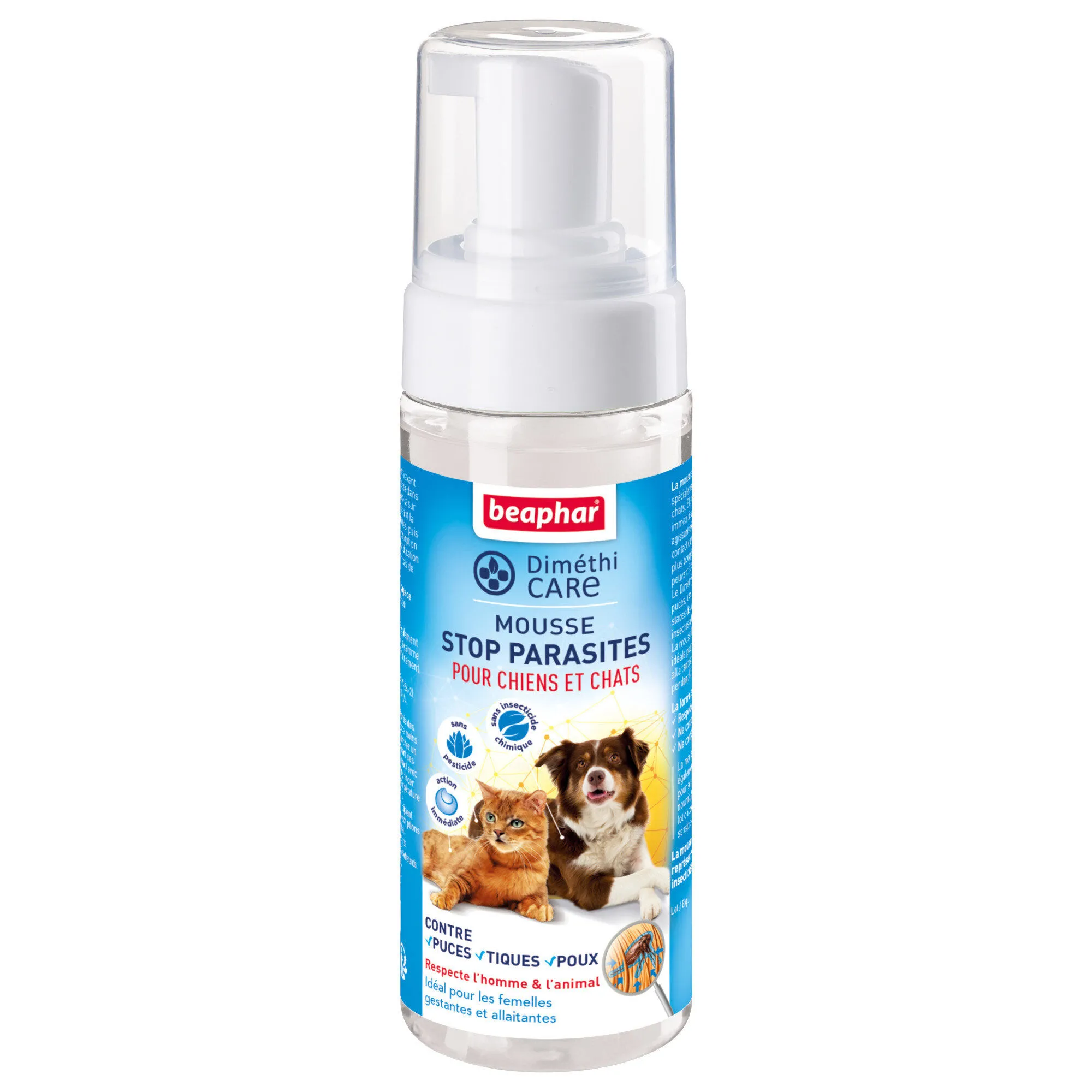 Beaphar - DiméthiCARE mousse stop parasites pour chiens et chats - 150 ml