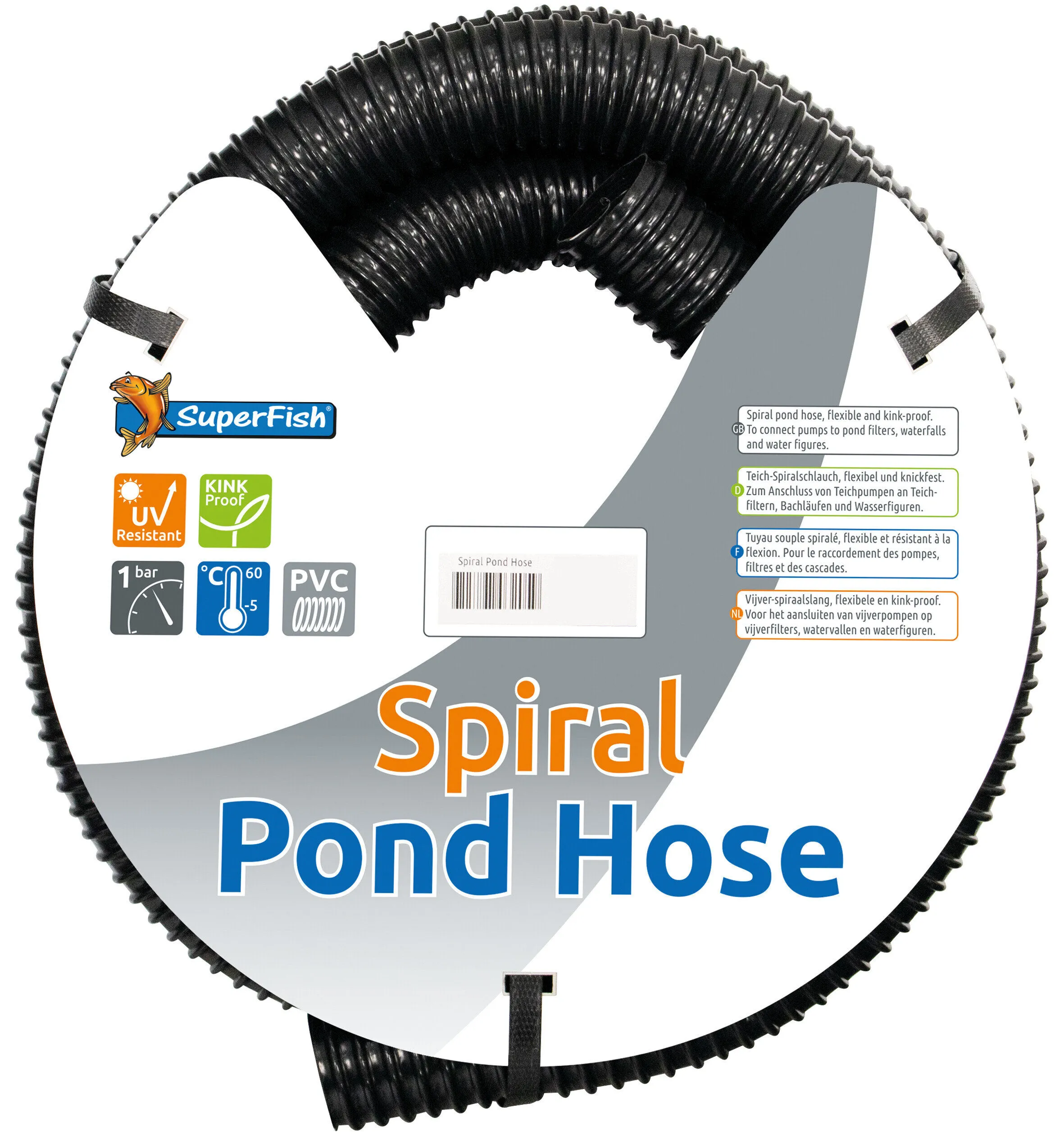 Superfish - Tuyaux Spiral Noir - 32mm/ 5m