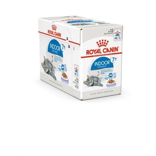 Royal Canin - Sachets Indoor 7+ en Gelée pour Chat - 12x85g