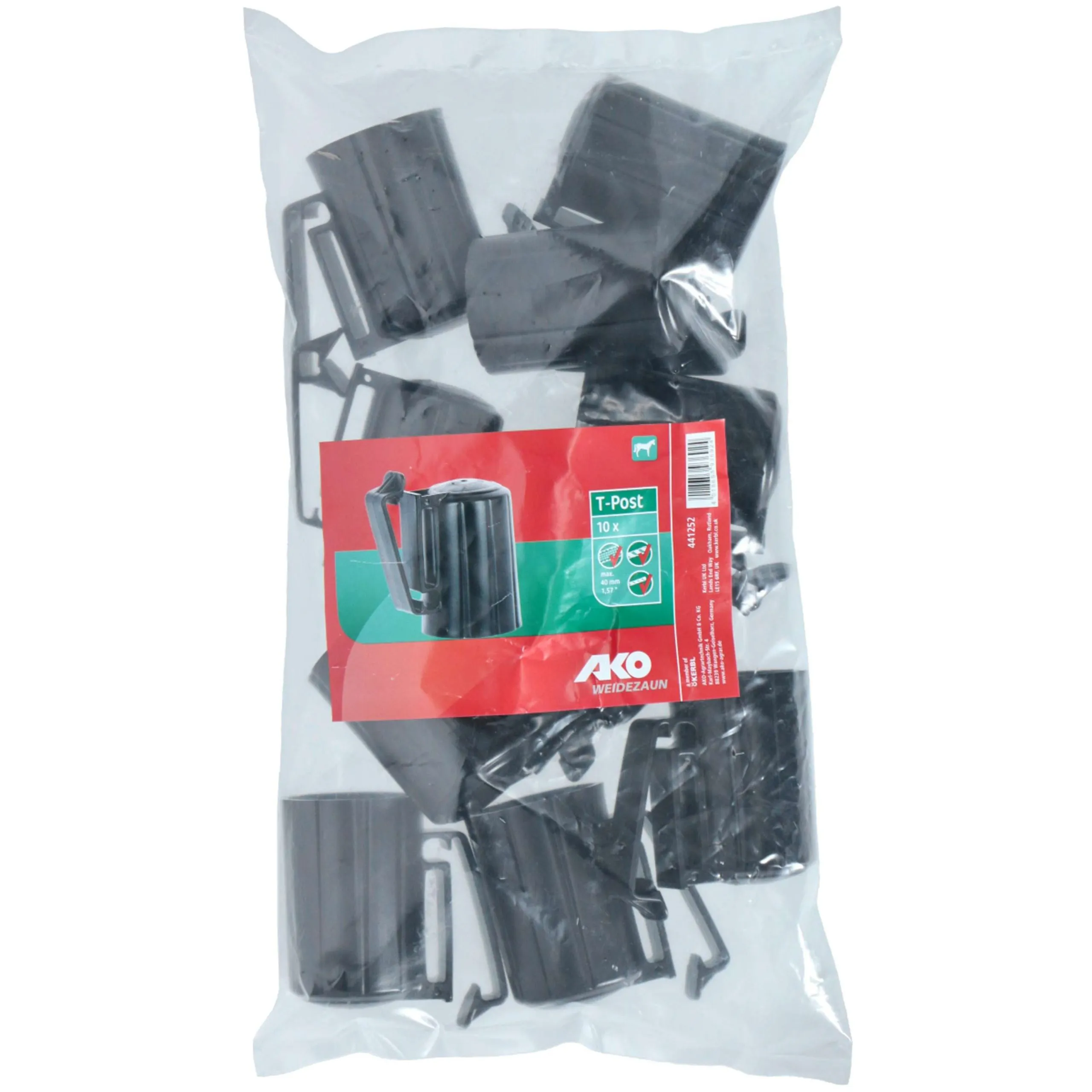 Kerbl Isolateur T-Post 10 Pièces Noir