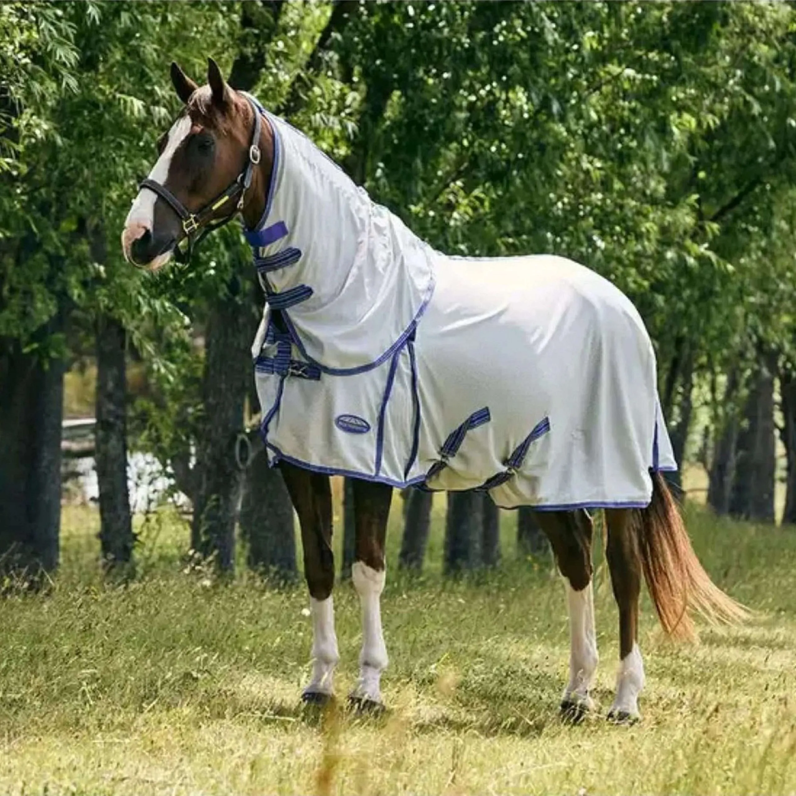 Weatherbeeta Couverture Comfitec Airflow II Detack a Neck Gris/Bleu/Gris