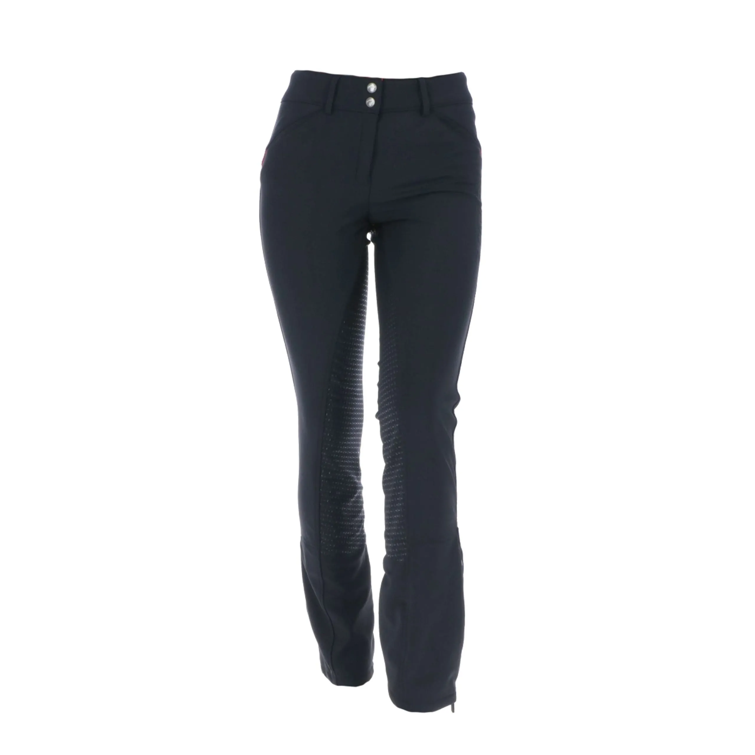 Catago Pantalon d'Équitation Jodhpur Solrun Softshell Silicone Fond de Peau Noir