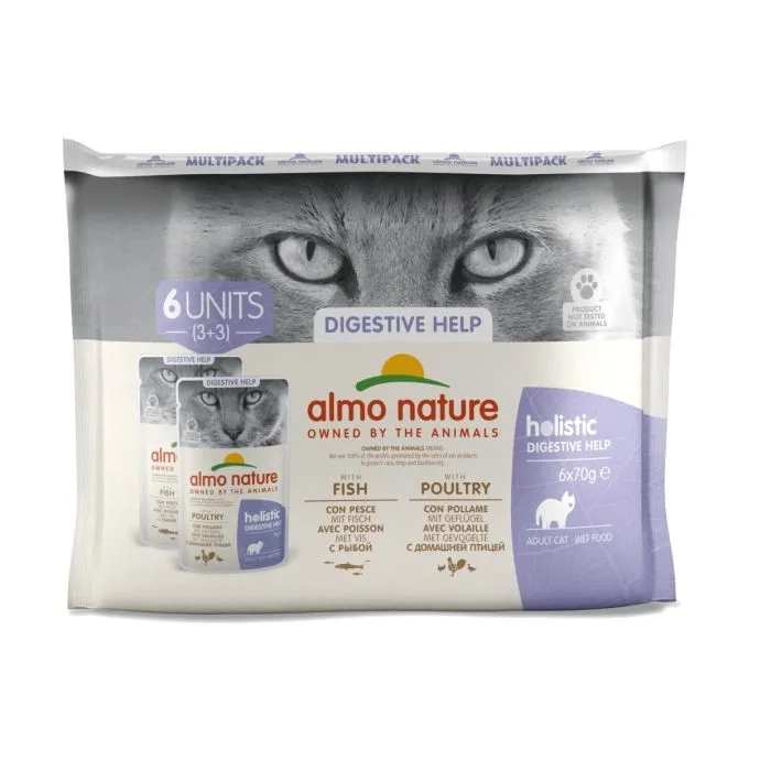 Almo Nature Chat Holistic Digestive Help Mp Poisson Et Volaille Adulte 6x70g