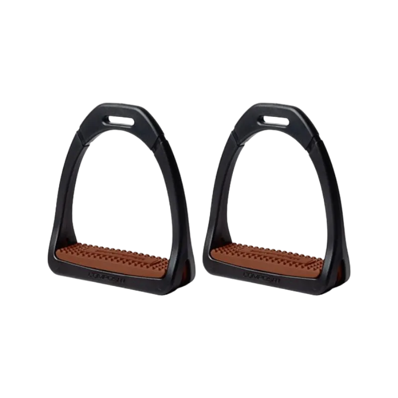 Compositi - Paire d'étriers Premium adulte noir/ marron