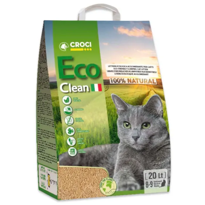 Croci Eco Clean Litière Végetal pour Chats 20l