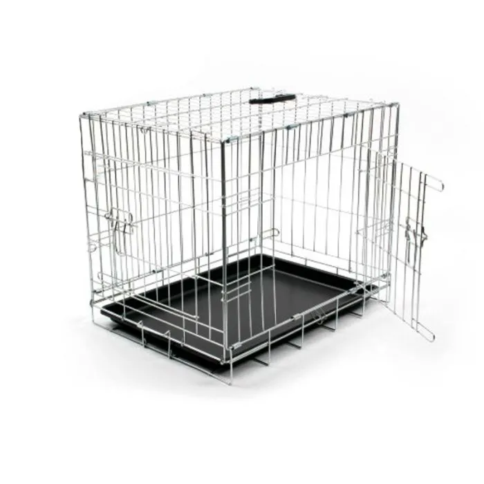Duvoplus Cage pour Chien avec 2 Portes et Pieds Antidérapants