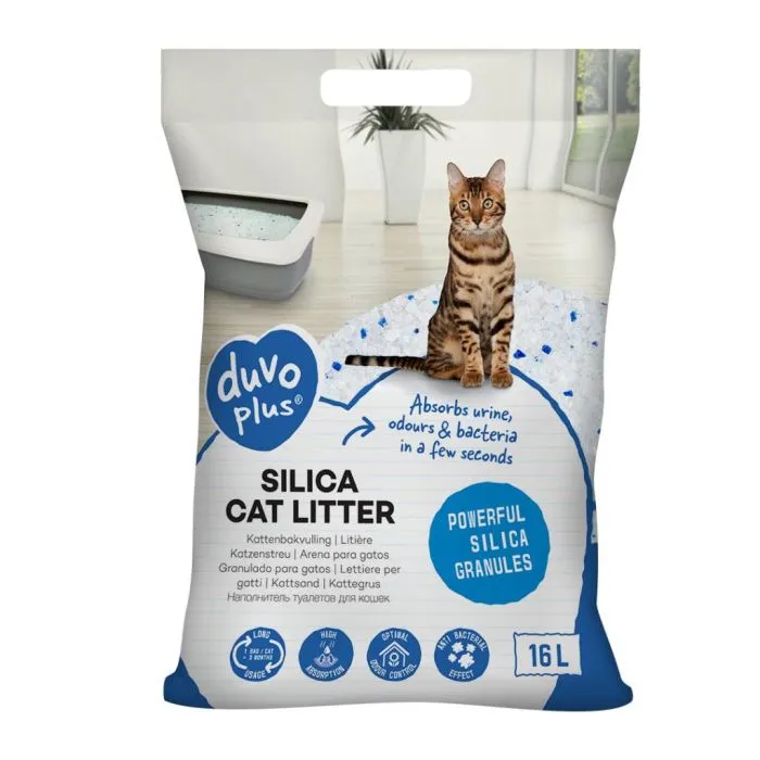 Duvo+ Silica Litière pour Chats 16l