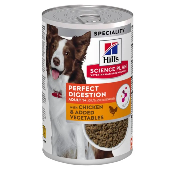 Hill’s Science Plan Perfect Digestion - Pâtée pour Chien Adulte au Poulet et Légumes ajoutés - Boite 12x363g