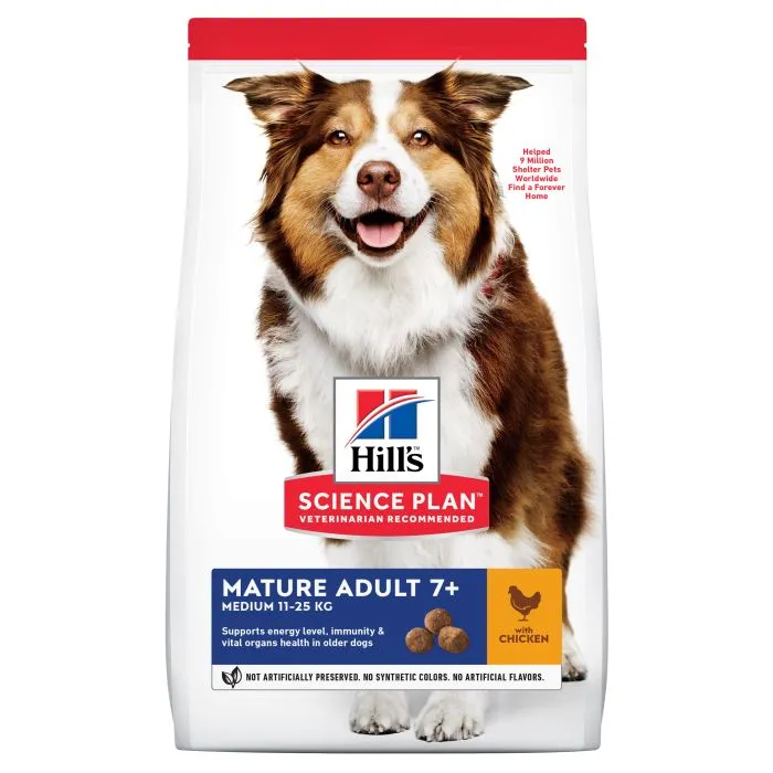 Hill's Science Plan Mature Adult 7+ Croquettes pour Chien Medium au Poulet 18Kg