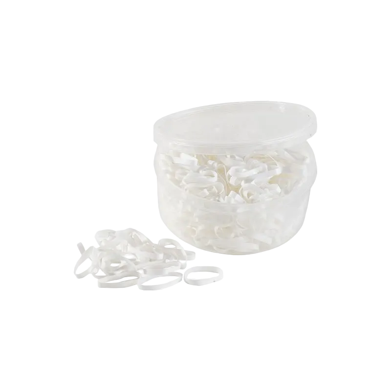 Hippotonic - 450 élastiques silicone blanc