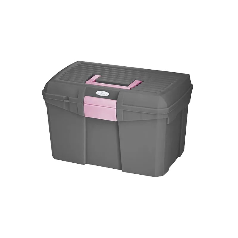 Hippotonic - Coffre de pansage gris/rose
