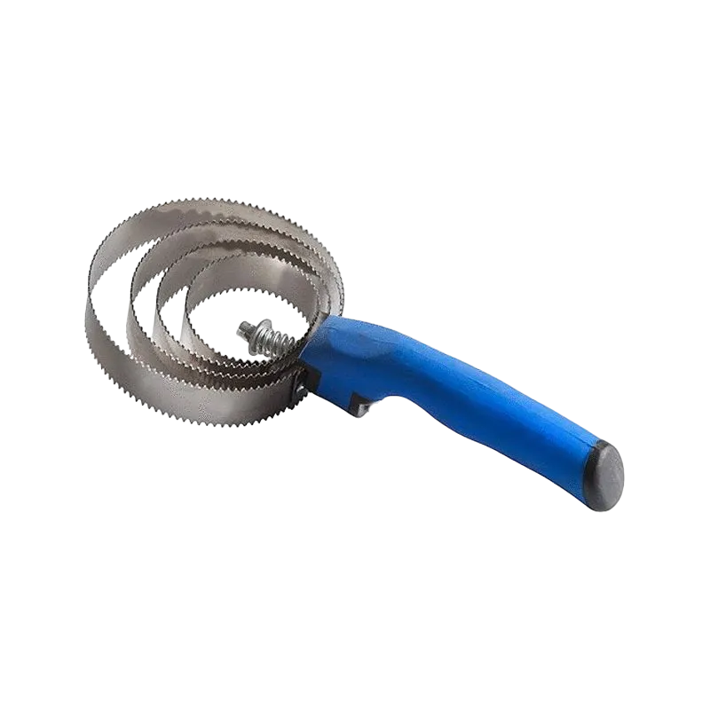 Hippotonic - Etrille métallique ronde poignée soft bleu