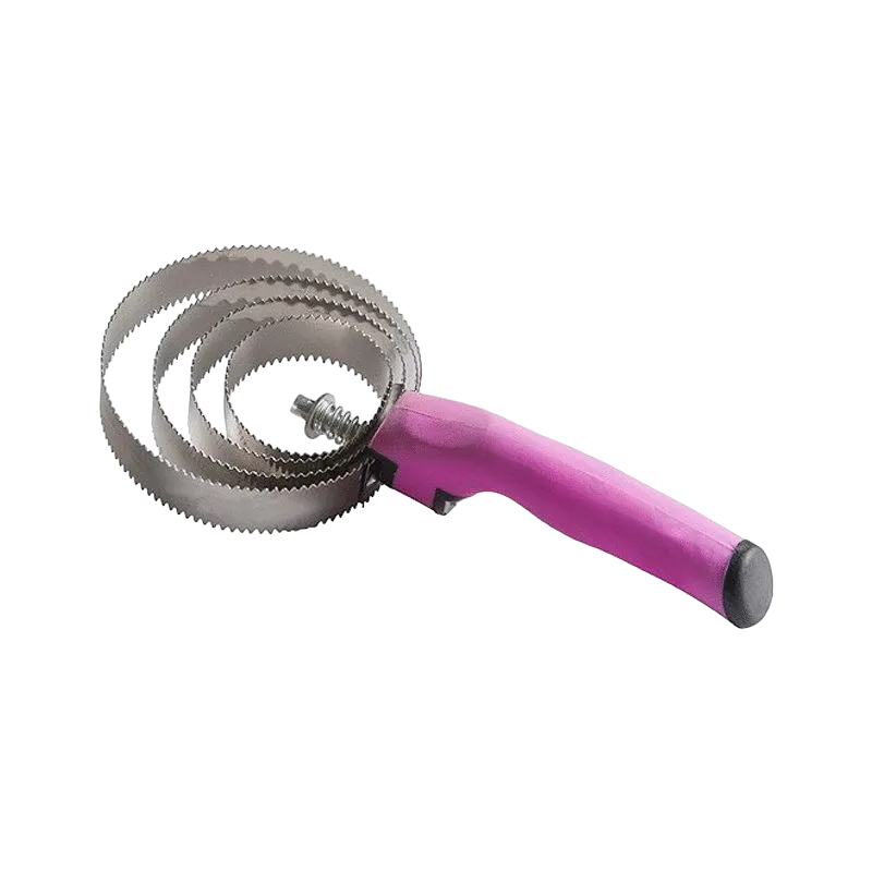 Hippotonic - Etrille métallique ronde poignée soft rose