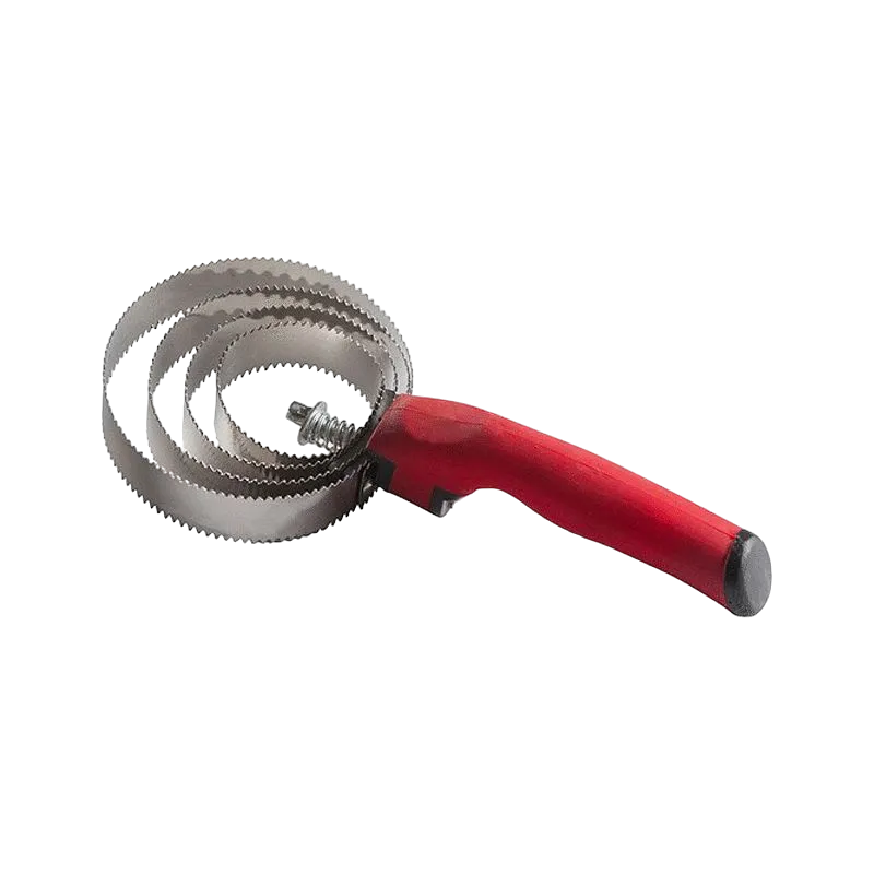 Hippotonic - Etrille métallique ronde poignée soft rouge