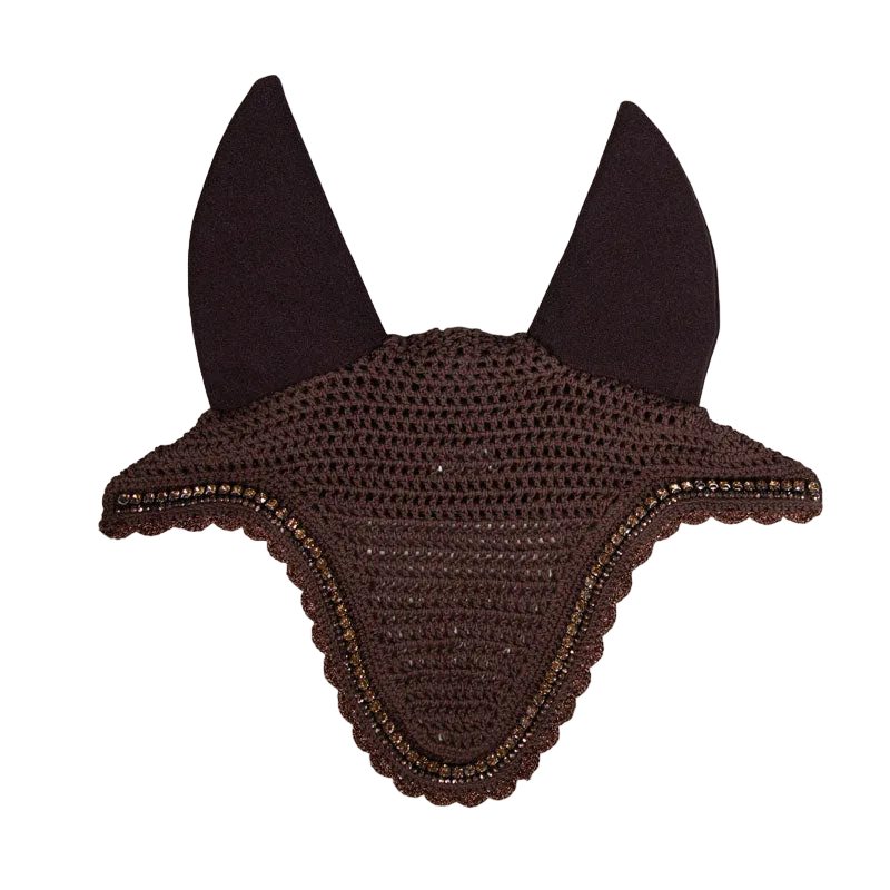 Kentucky Horsewear - Bonnet Long stone & Pearl anti-bruits marron