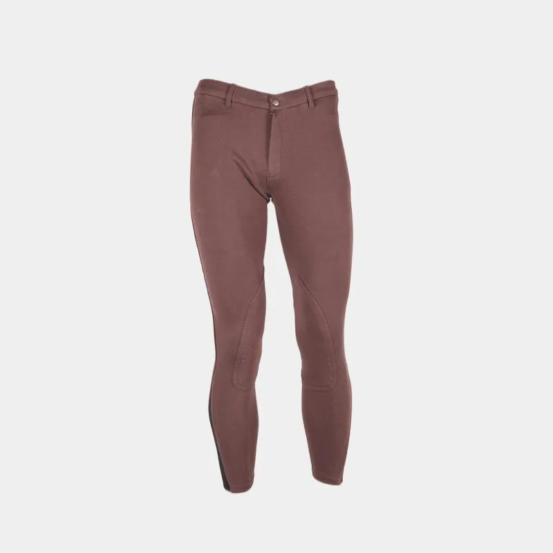 Equicomfort - Pantalon d'équitation homme Basic Lycra Chocolat