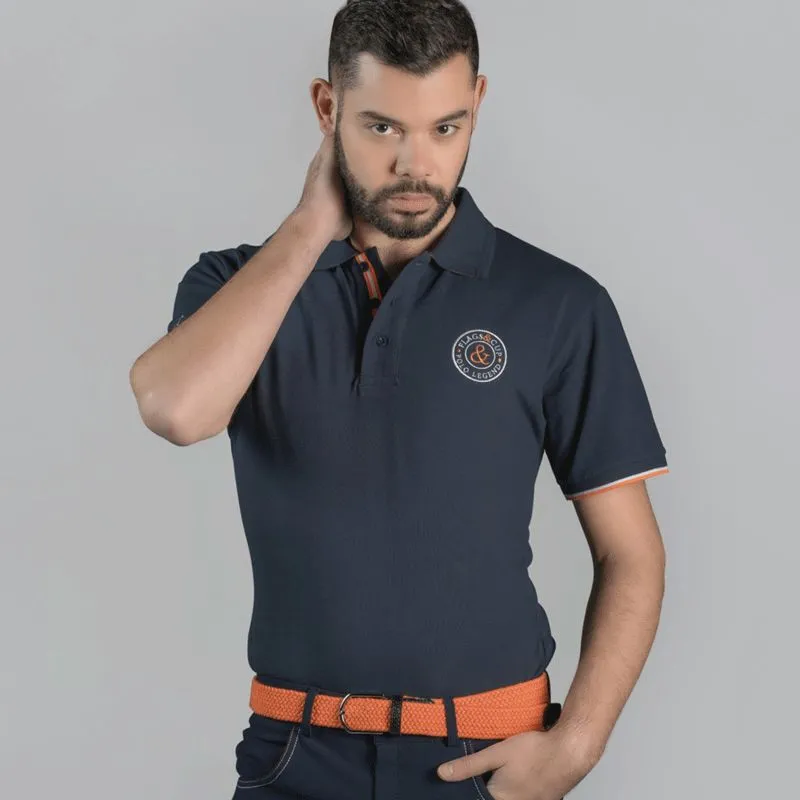 Flags & Cup - Polo manches courtes Mexico homme marine