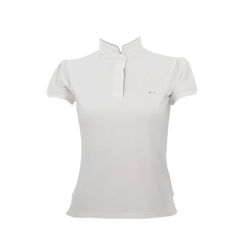 Pénélope - Polo manches courtes de concours madrid blanc/gris