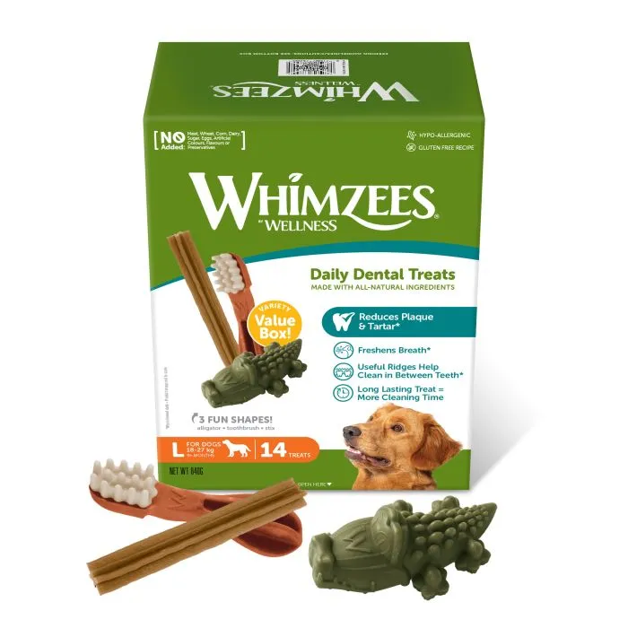Whimzees Friandises Soin Dentaire Boîte de Variété L Chien