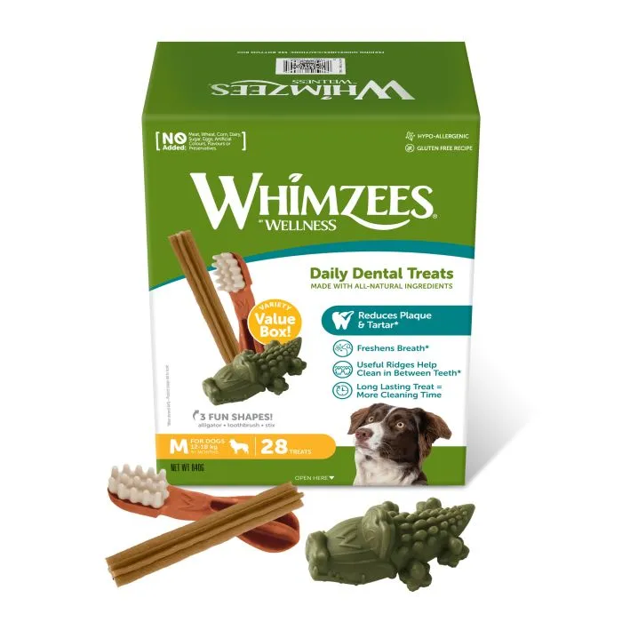 Whimzees Friandises Soin Dentaire Boîte de Variété M Chien