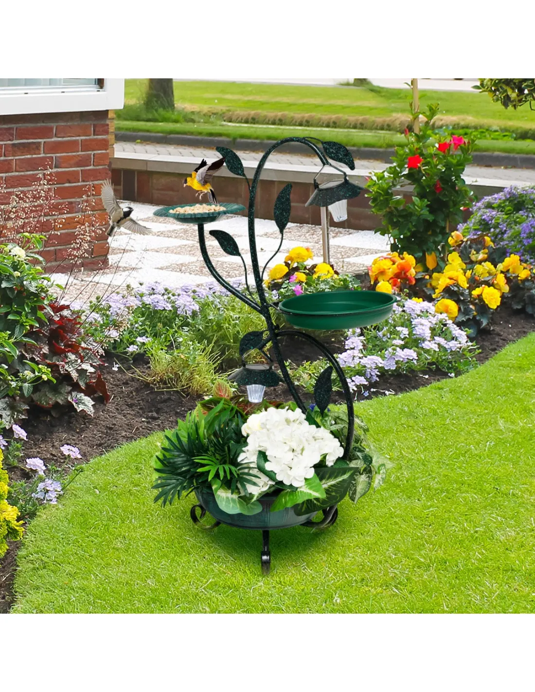 Abreuvoir Solaire pour Oiseaux avec LED, 83CM