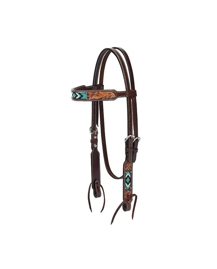 Afficher bridon avec des décorations turquoise