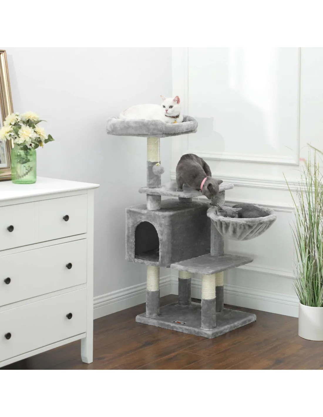Arbre à chat 110 cm gris clair
