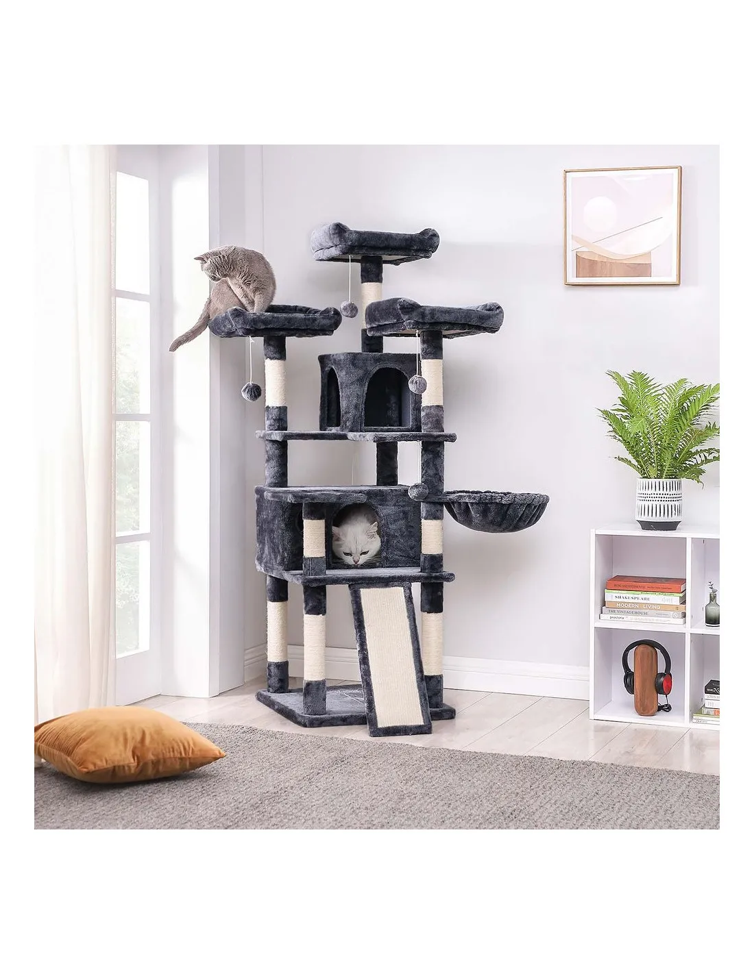 Arbre à Chat 168 cm Gris Foncé Tour de Jeu Chat