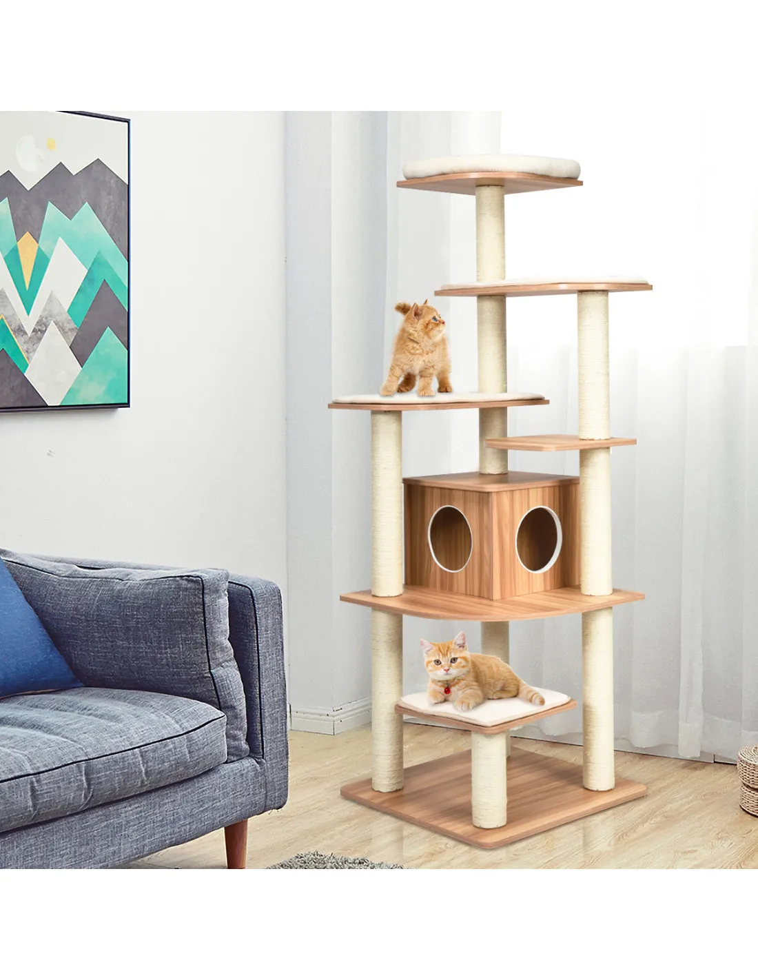 Arbre à Chat 175 cm avec Plateformes et Sisal