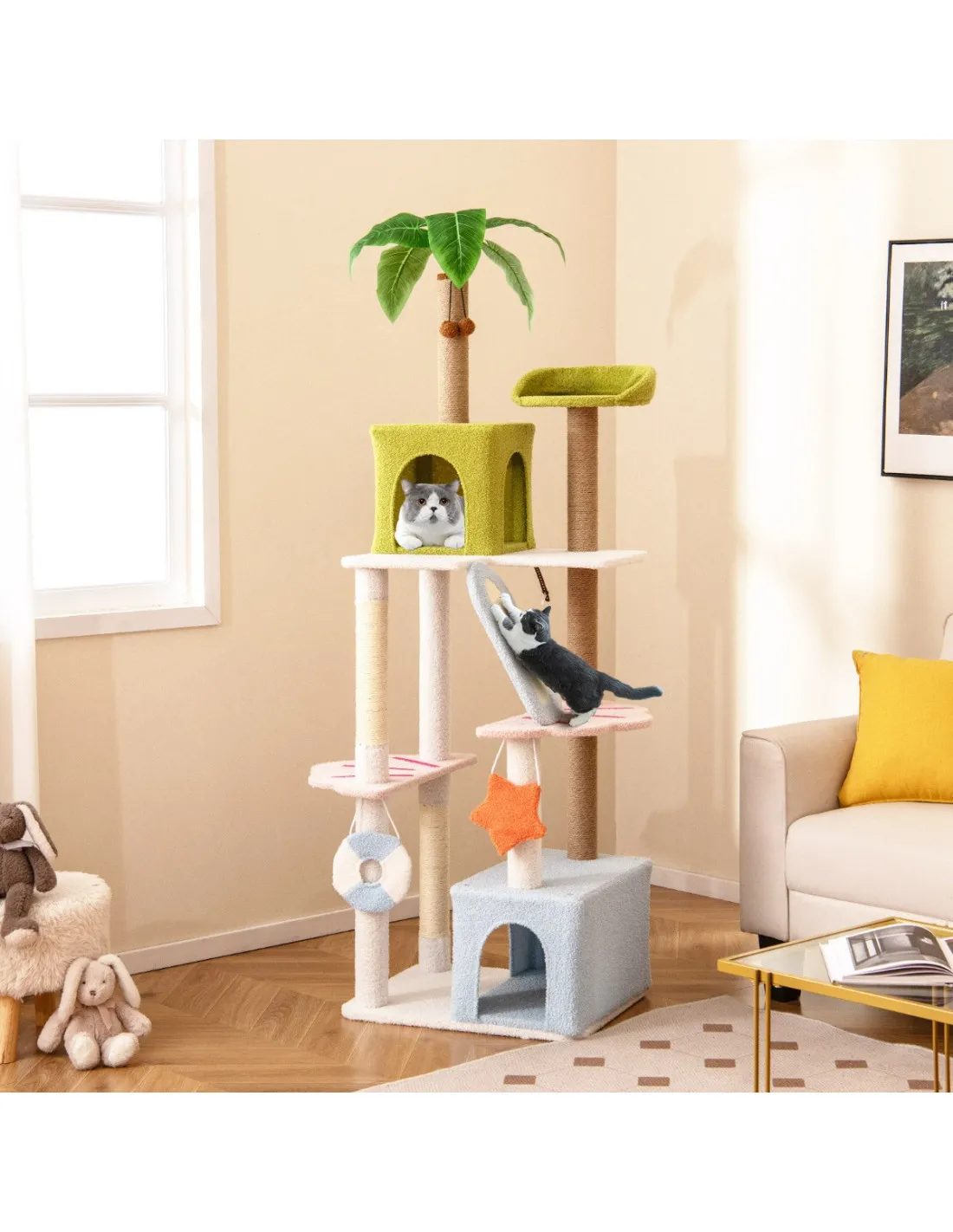 Arbre à Chat 180 CM avec Condos et Perchoir