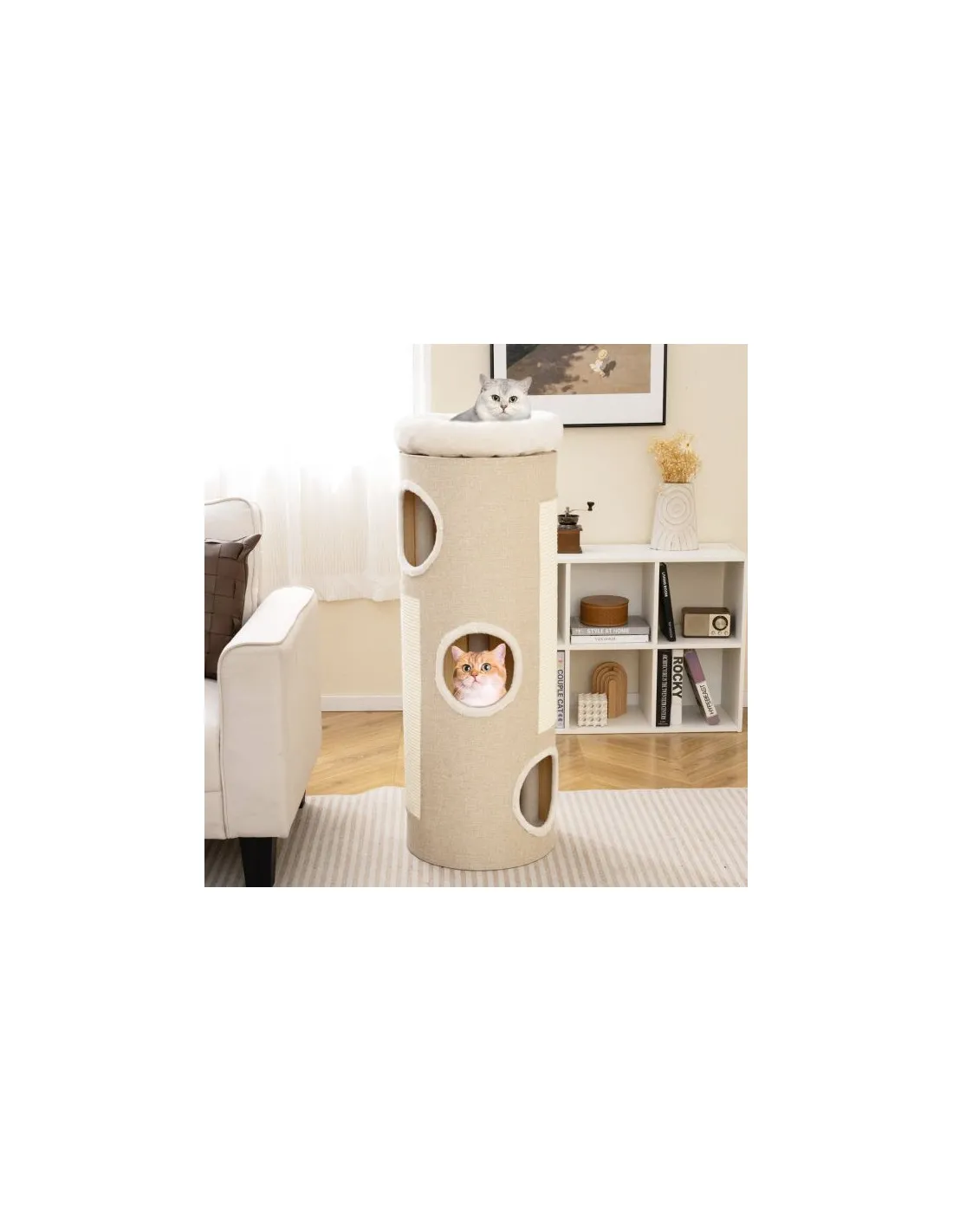 Arbre à Chat 4 Niveaux avec Niche et Griffoirs