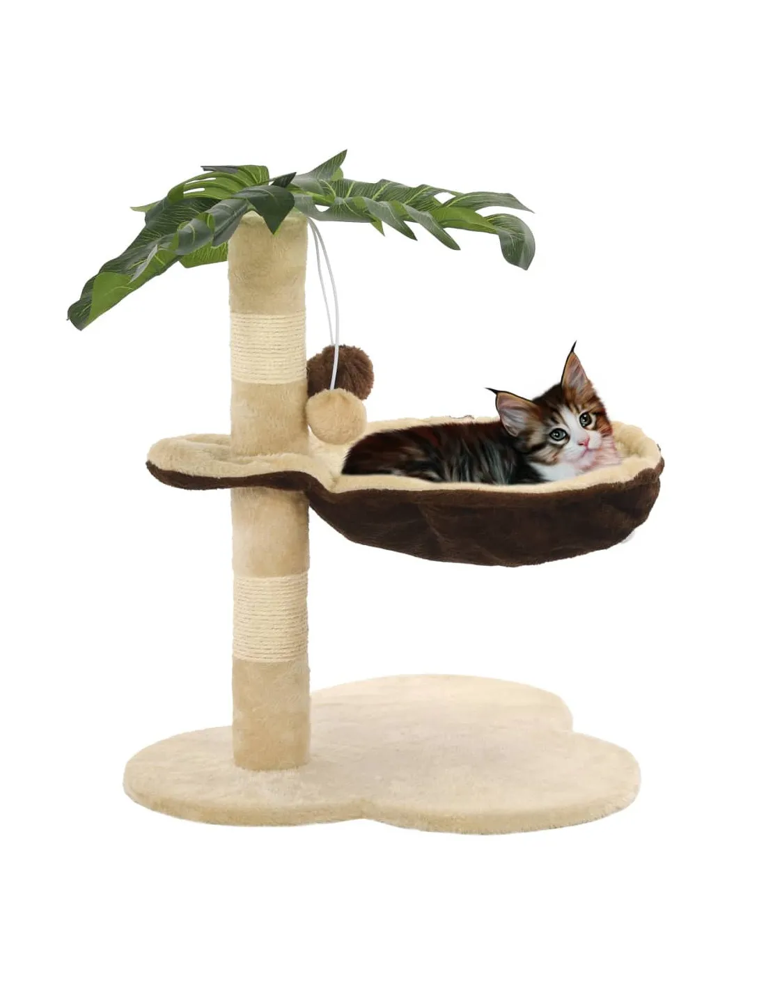 Arbre à Chat avec Griffoir en Sisal 50 cm Beige et Marron