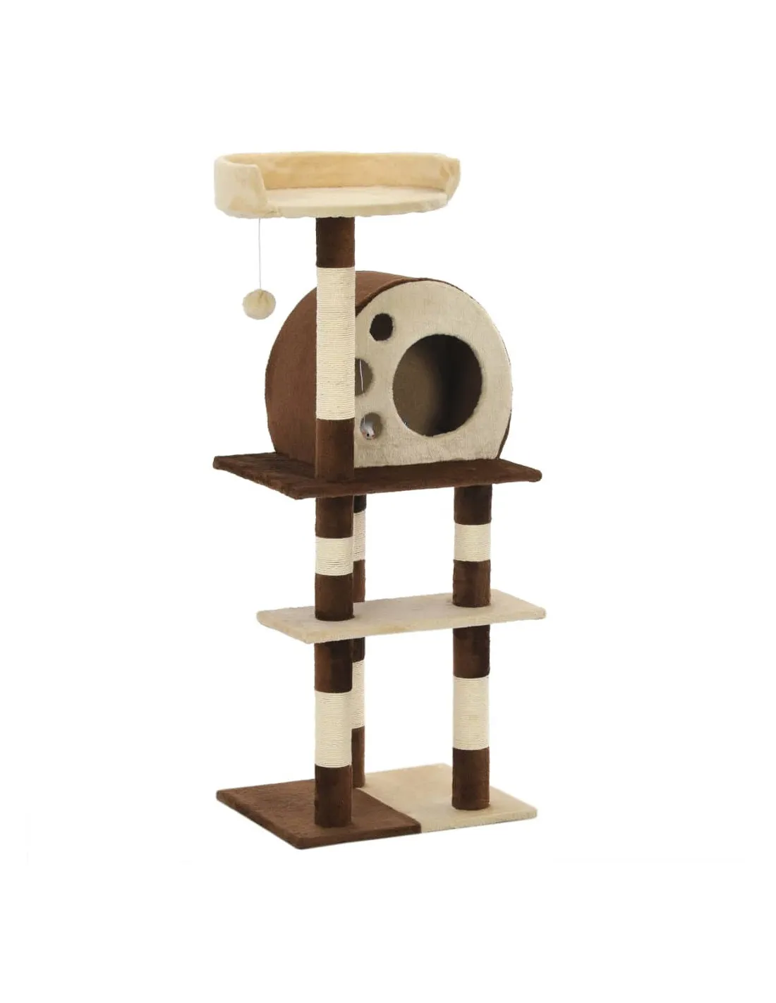 Arbre À Chat Avec Griffoirs En Sisal 127 Cm Beige Marron