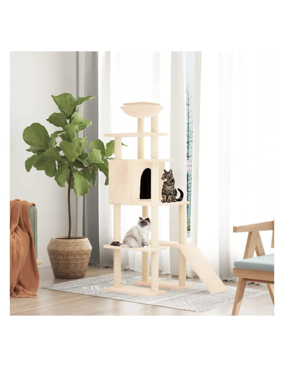 Arbre à Chat avec Griffoirs en Sisal 166 cm