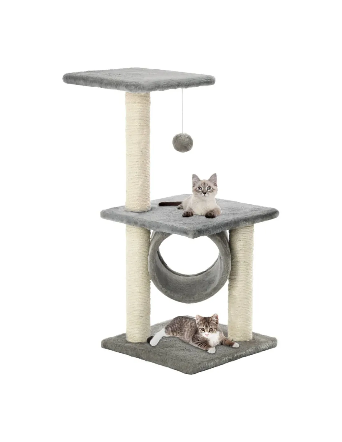 Arbre à Chat avec Griffoirs en Sisal 65 cm Gris