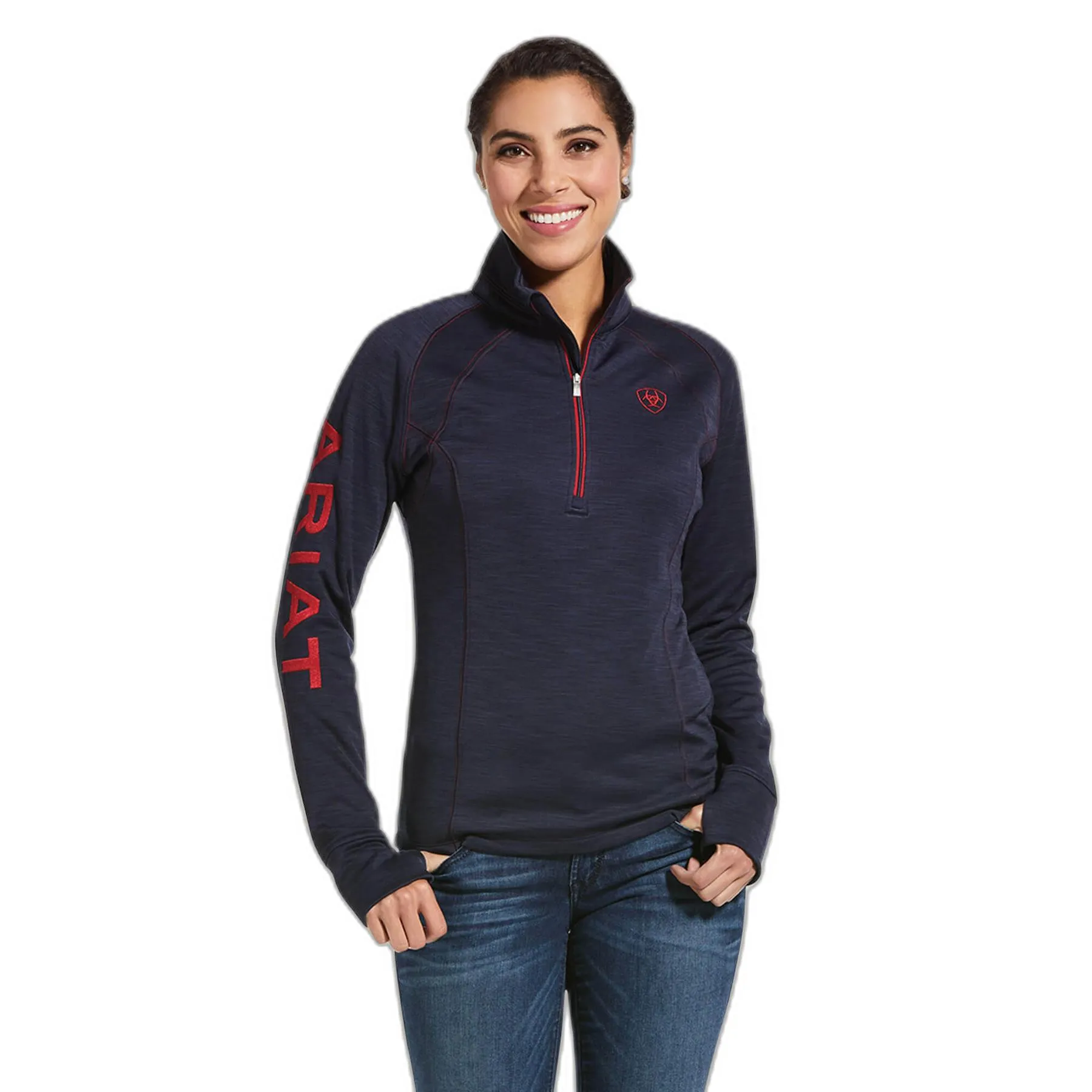 Sweatshirt équitation 1/2 zip femme Tek Team