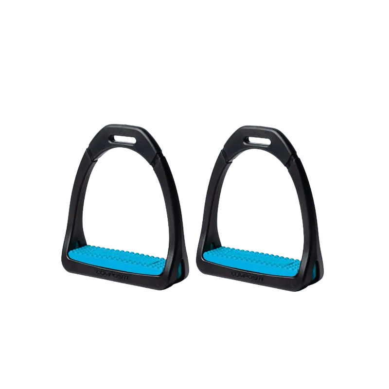 Compositi - Étriers Premium enfant Noir / Bleu clair