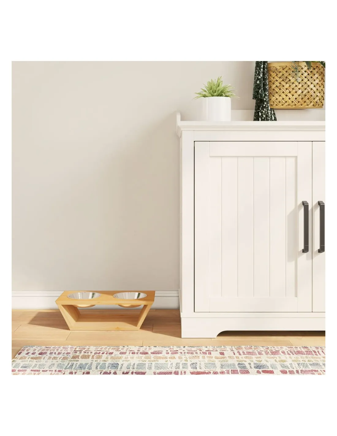 Bols Surélevés Pour Chiens 35,5 x 18 x 10,5 cm Bambou