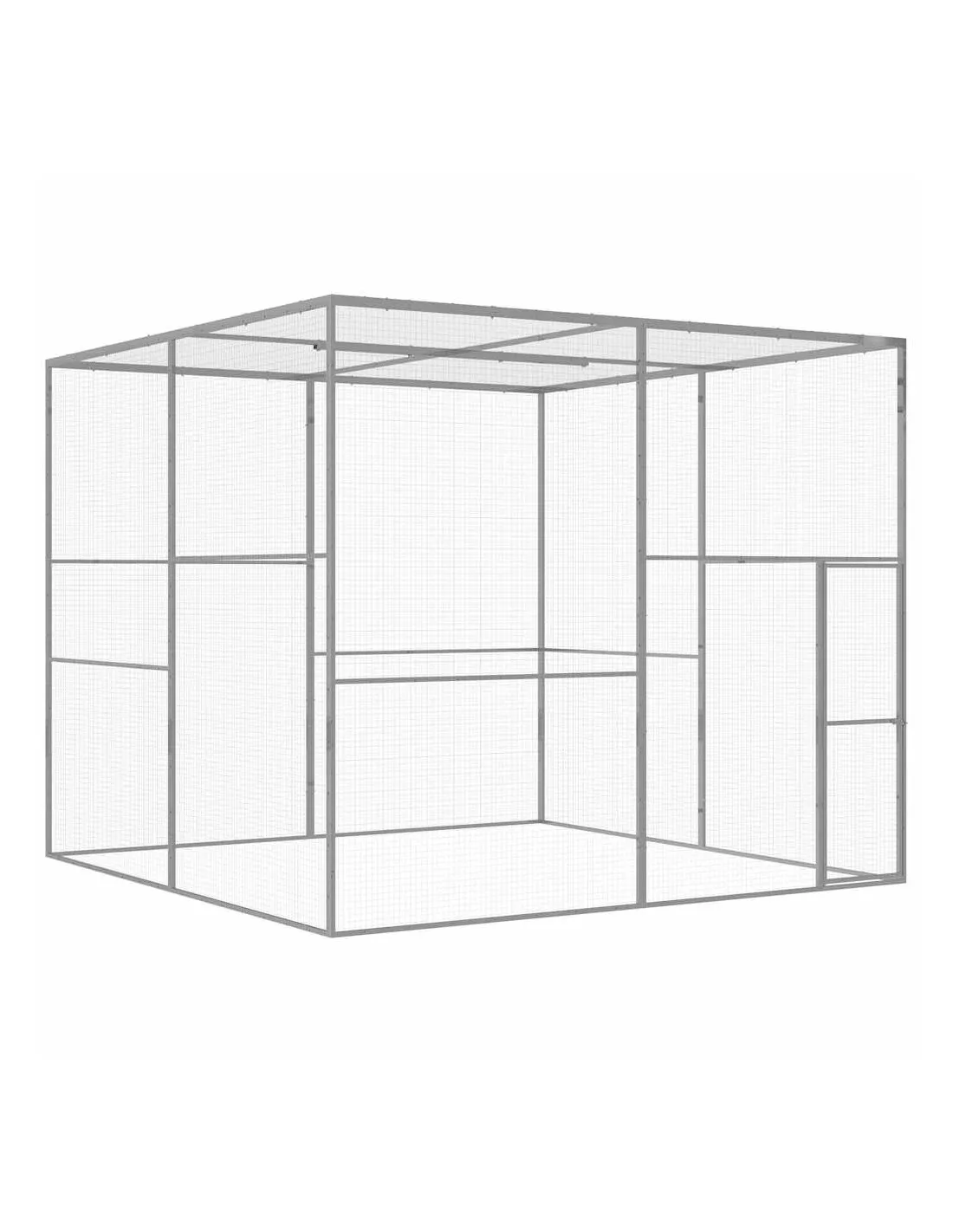 Cage Extérieure pour Chat Chatière Chat 3x3x2,5 m en Acier