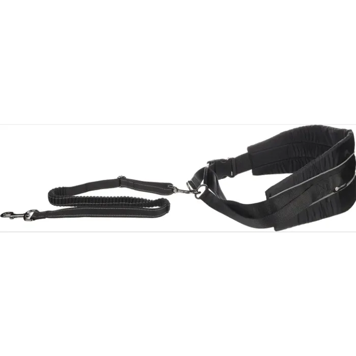 Canicross Laisse pour Jogging avec Ceinture Ventrale Noir